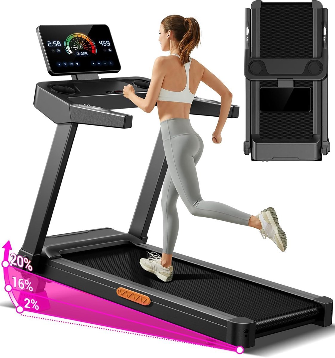 Inklapbare Loopband - Hometrainer Tapirulan - Thuis Trainen - Ruimtebesparend Ontwerp - 136 kg Belastbaar (9101174042672)