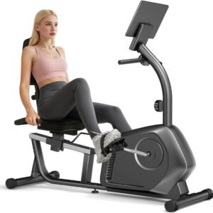 Ligfiets Hometrainer - Stationaire Fiets - Thuis Fitness - 16 Weerstandsniveaus - 330 Lbs Capaciteit - Zwart (9101397555911)
