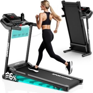Loopband Inklapbaar - Hometrainer Cardio - Thuis Trainen - 12 Programma's Helling - 110x40cm Dek - Zwart (9101174057911)