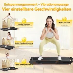 Loopband inklapbaar 5-in-1 - House&Garden MotionFit P5 Max - Walking Pad met vibratie & Bluetooth - 12 km/u elektrische loopband voor thuis en kantoor - met afstandsbediening - max 120 kg (9507858748739)