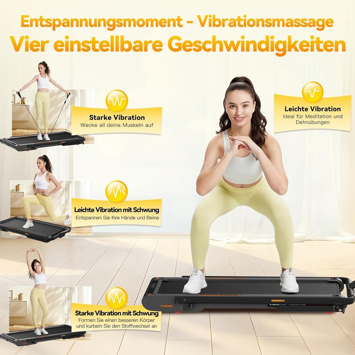 Loopband inklapbaar 5-in-1 - House&Garden MotionFit P5 Max - Walking Pad met vibratie & Bluetooth - 12 km/u elektrische loopband voor thuis en kantoor - met afstandsbediening - max 120 kg (9507858748739)