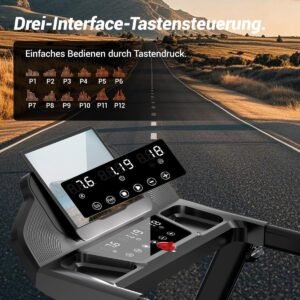 Loopband inklapbaar met helling 15% - House&Garden MountainPro X12 - 12 km/u elektrische loopband voor thuis - stille 3 PK motor - walking pad met LED display - schokabsorberend - max 136 kg (9506792396761)