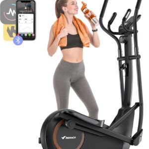 MERACH Crosstrainer - Fitnessapparaat Thuis - 16 Niveaus Weerstand - Kinomap Compatibel - Tot 150kg - Bluetooth - LCD Display - 42 cm Schrittlengte (6978235145510)