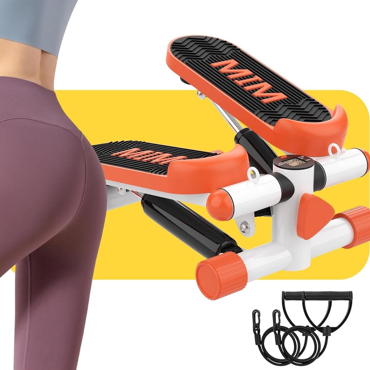 Mini Stepper - Hometrainer Stapper - Full Body Workout - Twist Beweging - 120 kg Capaciteit - Oranje (9101395773928)