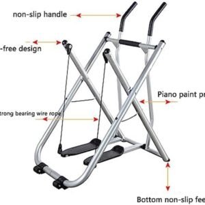 Opvouwbare Hometrainer - Elliptische Crosstrainer Dubbele Trainer - Thuis Fitness - Ruimtebesparend Ontwerp - Tot 120 kg - Zilver (9101468750429)