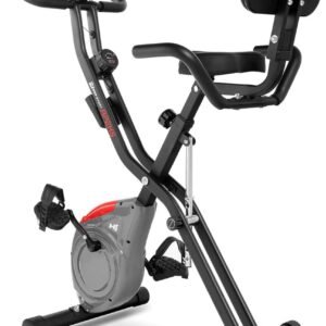 Opvouwbare Hometrainer - Magnetische Fiets - Thuis Trainen - Met Rugsteun - 101x52x114 cm - Grijs (9101156480829)