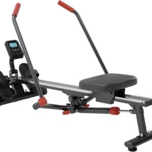 Opvouwbare Roeimachine - Roeitrainer Thuis - Full Body Workout - 12 Weerstandsniveaus - Tot 110 kg - Zwart/Rood (9101449357487)
