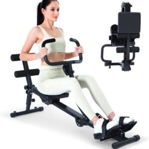 Roeitrainer voor thuis - Roeiapparaat fitness - Full body training - 12 weerstandsniveaus - 137 x 40 x 67 cm (9101449358293)