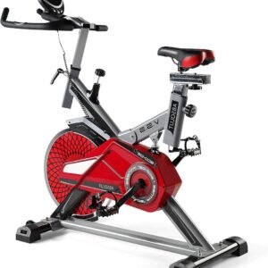 Spinning Fiets - Indoor Hometrainer - Cardiotraining Thuis - Stille Riem Aandrijving - 21 kg Vliegwiel - Blauw Geel (9101217554254)