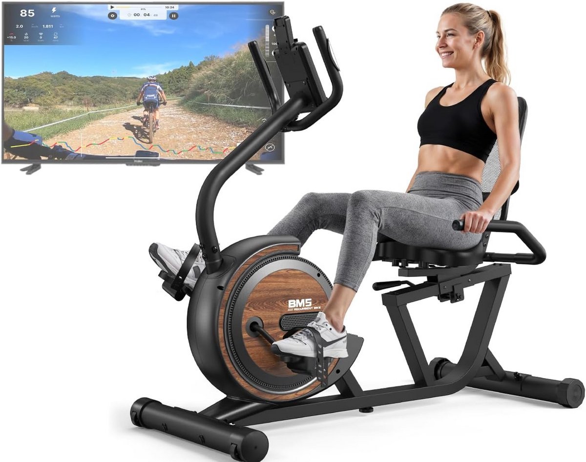 Stabiele Hometrainer voor Thuis met Grote Groene Display en Comfortabel Zadel (9101112382945)