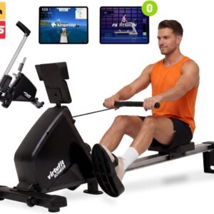 VirtuFit ROW200i Roeimachine - Inklapbaar - 10 weerstandniveaus - Geruisloos - Kinomap & FitShow - LCD Display met Tablethouder - Roeitrainer voor thuis - Roeiapparaat (ROW450) (8719689982485)