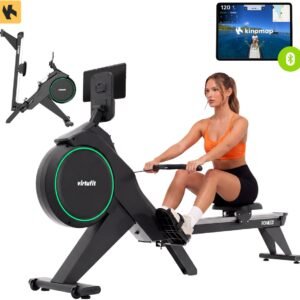 VirtuFit ROW300i Inklapbare Roeitrainer - 32 Weerstandsniveaus - Magnetische Weerstand - 150 kg - Inklapbaar - Bluetooth Hartslag - Kinomap - Roeimachine (8719128725154)