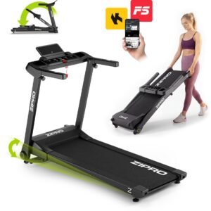 ZIPRO® Ramble - Loopband Inklapbaar met Helling - 1-16 km/h - Elektrisch - 12 Niveaus - LED-Display - 12 Programma's - Bluetooth App - Hartslagmeting - Caloriemeting - Treadmill voor Thuis - Inklapbare met Hellingfunctie (5902659847232)