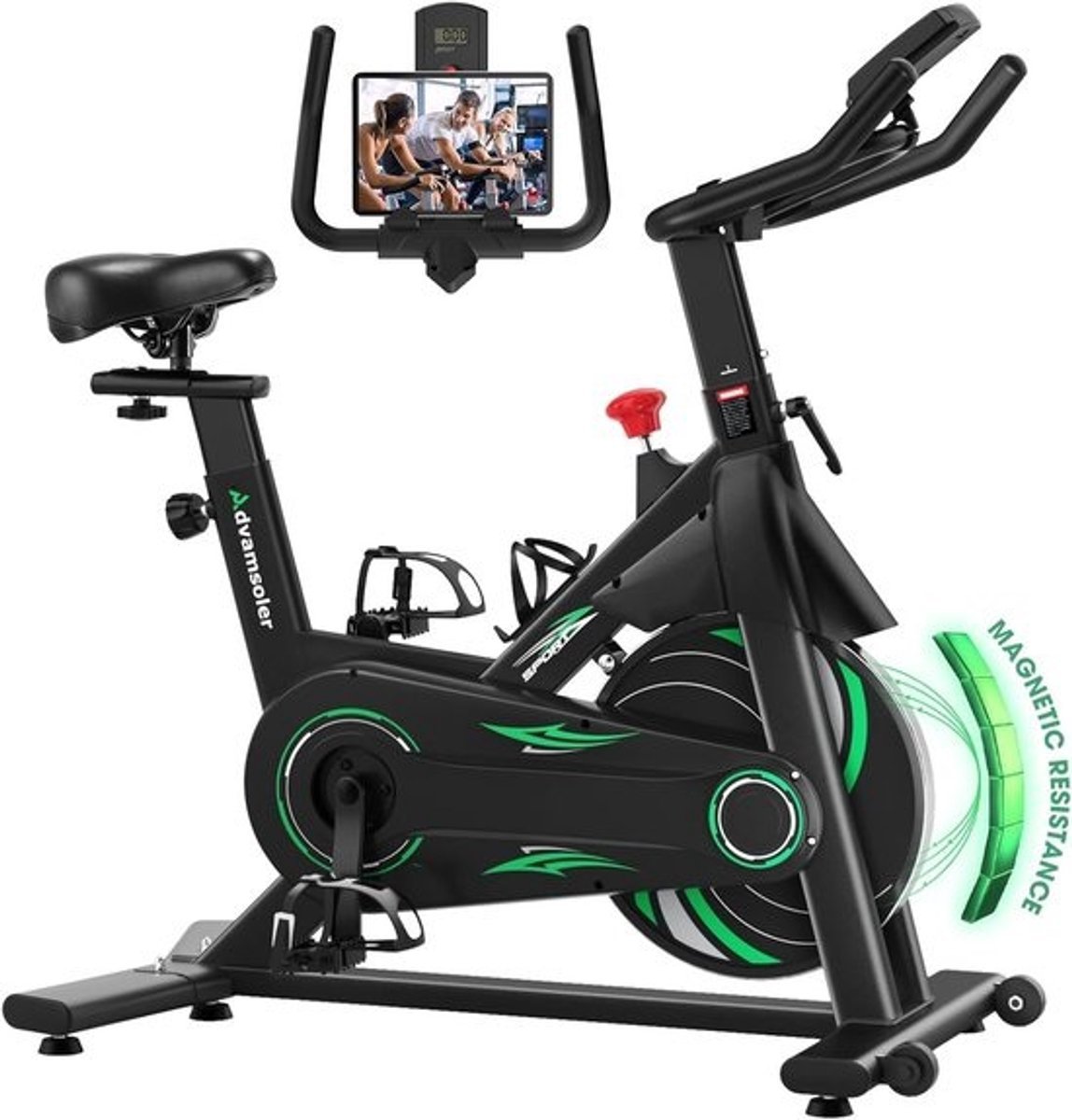 Hometrainer voor Thuis met Bluetooth en LCD-Display - Comfortabele Spinfiets met Magneetweerstand (6156210847820)