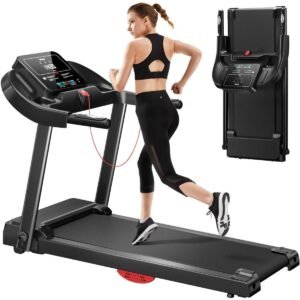 JMZR® Loopband Inklapbaar - Hometrainer Elektrisch - Walking Pad Fitness - Zwart (6152123081047)