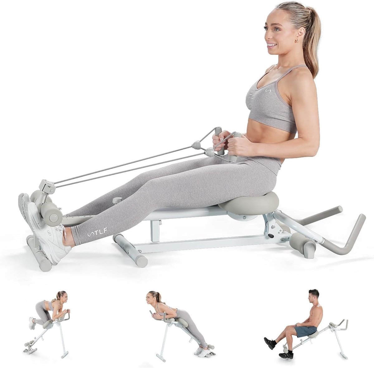 MKSS® Roeitrainer Inklapbaar - Hometrainer - Roeimachine Fitness - Wit (6152127380399)