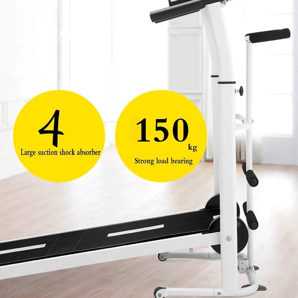 Mechanische Loopband - Opvouwbare Loopband Hometrainer - Thuis Trainen - Niet-elektrisch - 150 kg draagvermogen - Wit (9101216283483)