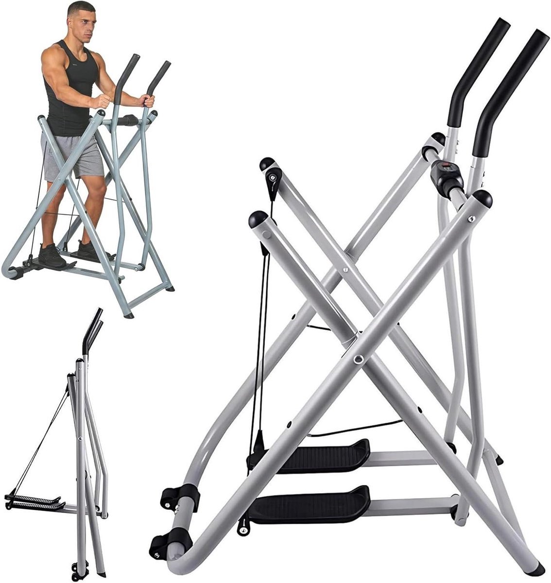Opvouwbare Hometrainer - Elliptische Machine - Thuis Fitness - Low-Impact Ontwerp - 111x74x136cm - Zwart