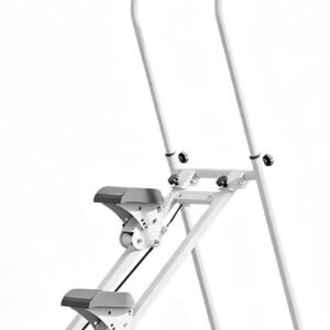 Opvouwbare Hometrainer - Trapklimmer Fitness - Thuis Sporten - Verstelbaar Stuur Pedaal - 40cm Staplengte - Wit (9101272165761)