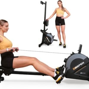 Opvouwbare Roeitrainer - Magnetische Trainer - Full Body Workout - 16 Weerstandsniveaus - 168x48x65 cm - Goud (9101155721442)