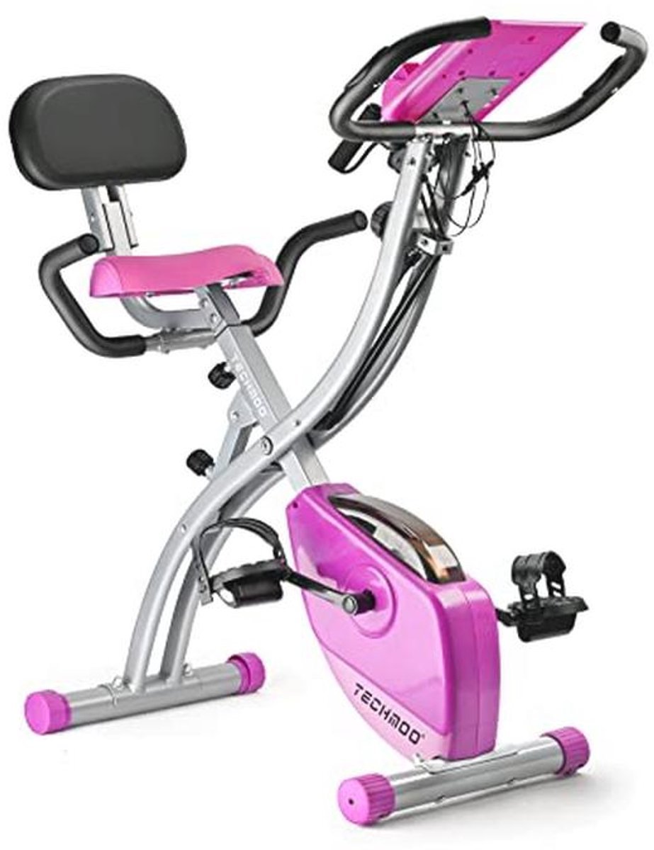 Opvouwbare hometrainer met verstelbare rugleuning en lcd-scherm - Ideaal voor indoor fitness (9101005876728)