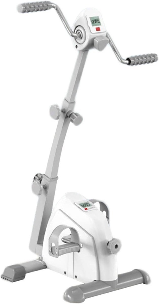 Pedaaltrainer - Mini hometrainer - Arm en been training - Verstelbare weerstand - 45x37x105cm - Wit (9101230729035)