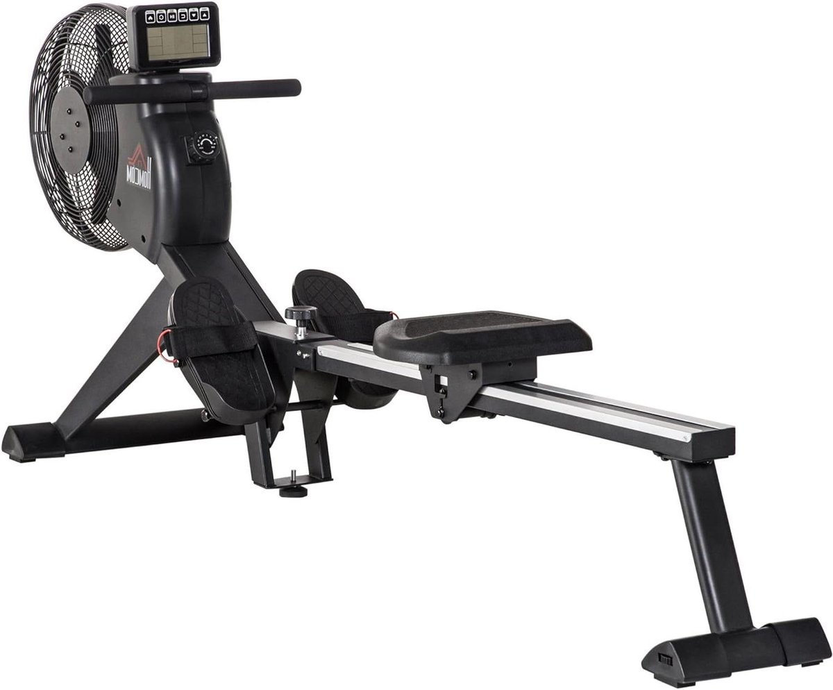 Roeitrainer - Fitnessapparaat - Full body training - 16 weerstandsniveaus - 225 x 55 x 88 cm - Zwart (9101447772367)