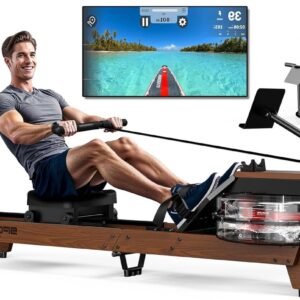Roeitrainer Hout - Water Roeier - Thuis Sporten - Stille Waterweerstand - Tot 200 cm - Houtkleur (9101391834449)