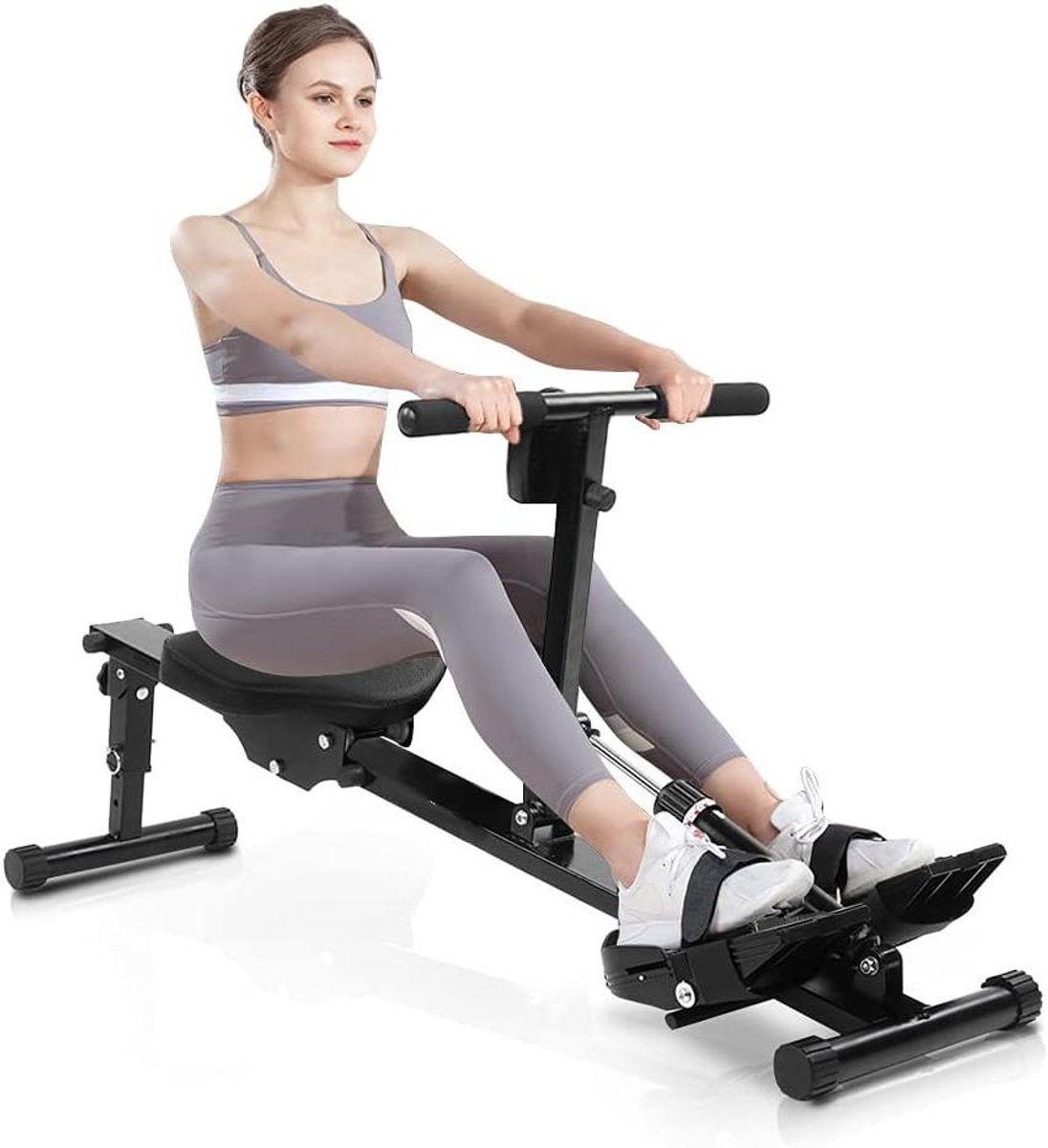 Roeitrainer - Indoor Roeiboot - Full Body Workout - Opvouwbaar Ontwerp - 129.5 x 21 x 65 cm - Zwart (9101391880125)