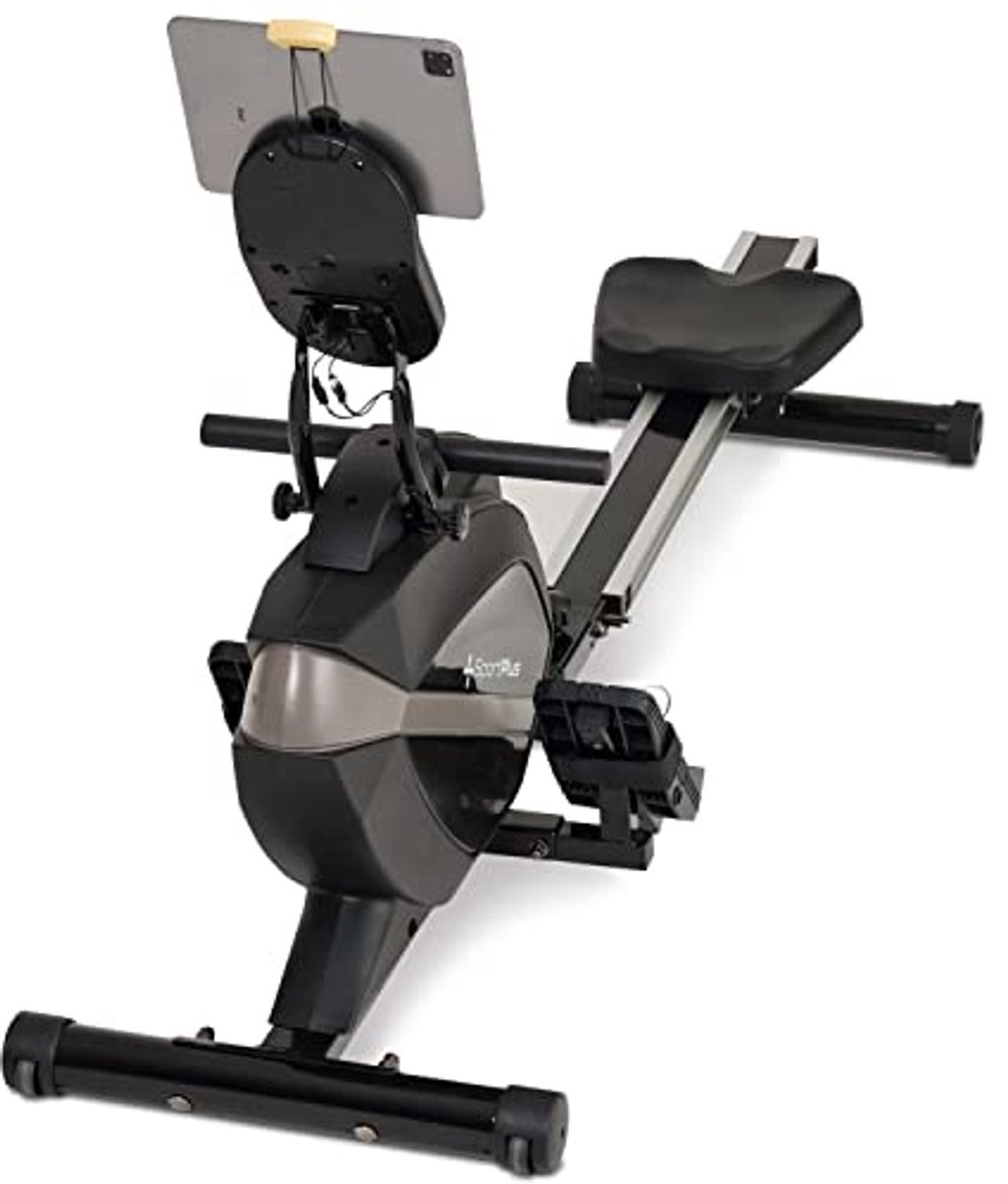 Roeitrainer - Indoor roeien - Thuis sporten - Stil magneetsysteem - 150 kg gewicht - Zwart/Grijs (9101300001078)