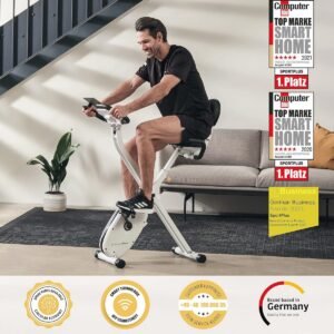Ruimtebesparende Inklapbare Hometrainer met 8 Weerstandsniveaus en Polssensoren - Ideaal voor Thuistraining (6152519527562)