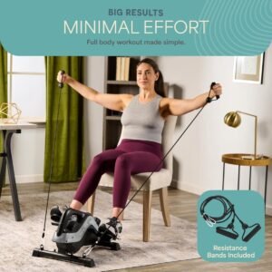 Thijox - Under Desk Bike Pedal Exerciser - Compacte Hometrainer voor Armen en Benen met Verstelbare Weerstand, LCD-Monitor en Weerstandsbanden voor Re (2184897941320)