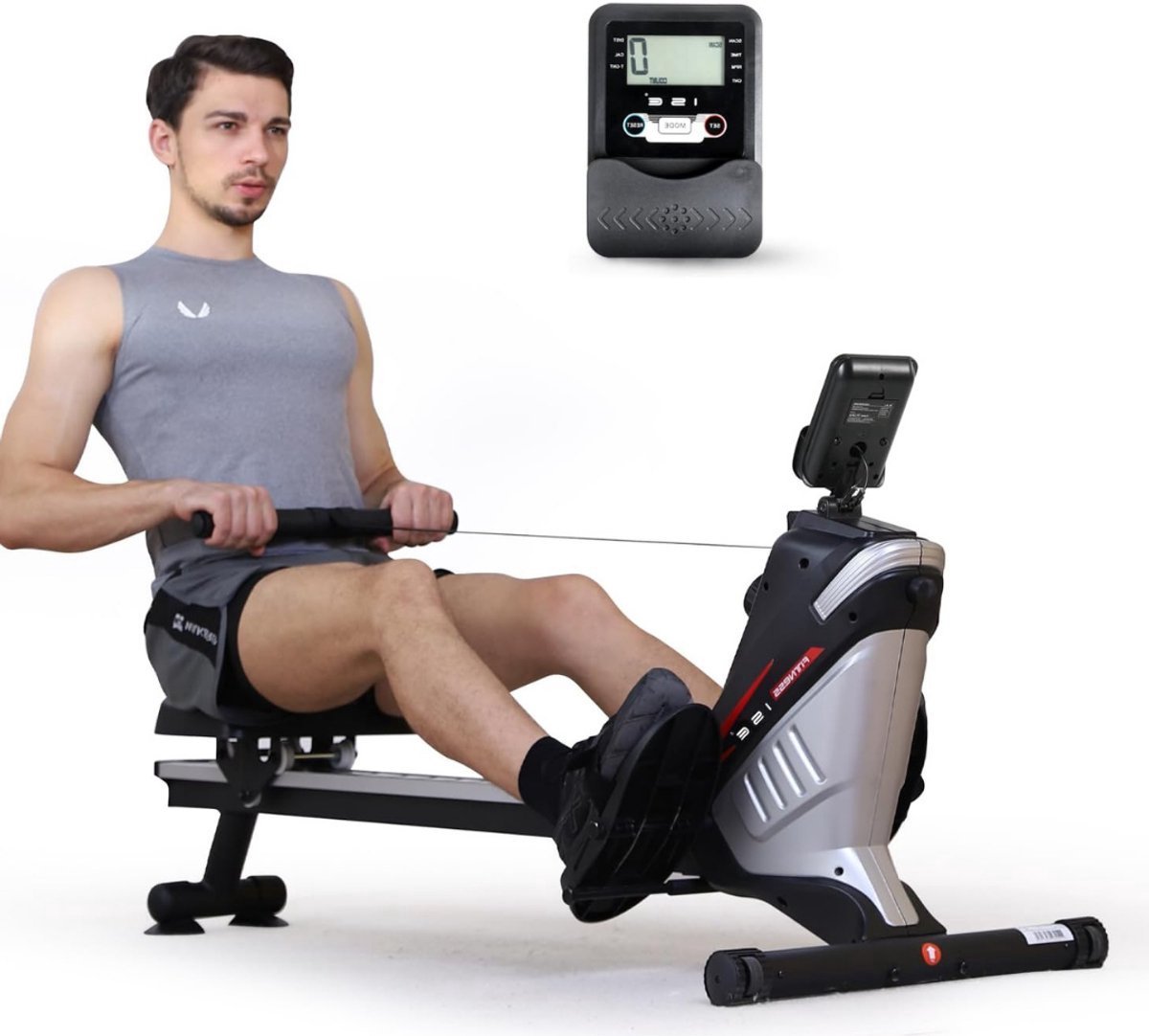 Thuys - Roeitrainer Inklapbaar - Roeimachine - Max. 120 Kg - Magnetische Roeiapparaat Fitness - 8 Weerstandniveaus - LCD Monitor (8721322403707)