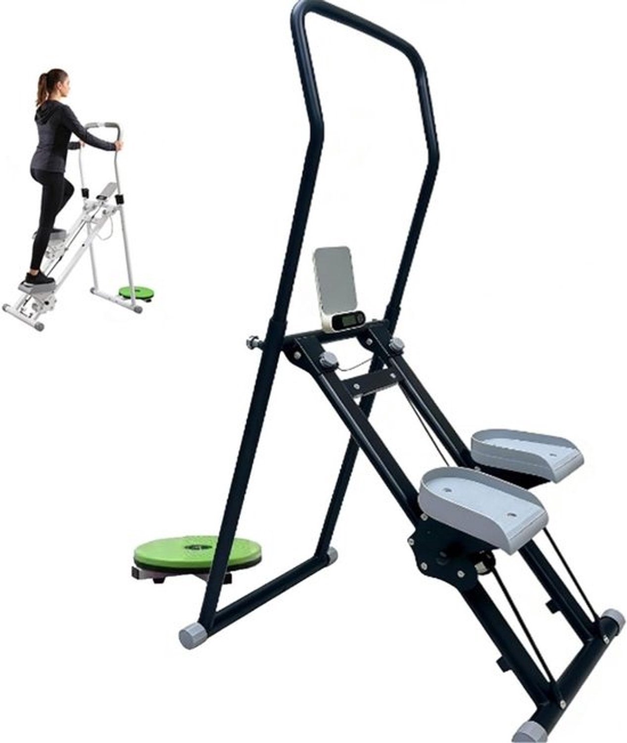 Traploopapparaat - Stepper Hometrainer - Cardio Training - Ingebouwde Koppel Schijf - 101 x 15 x 57 cm - Zwart (8763234951815)