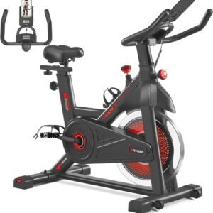 Verstelbare Hometrainer met LCD-display voor Thuisgebruik - Fitnessfiets tot 110 kg (6152657579591)