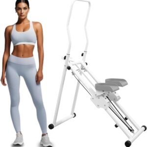 Verticale Klimmer - Stepper Hometrainer - Full-body Workout - Compact Opvouwbaar - 128.5 cm Hoog - Wit (9101347254048)