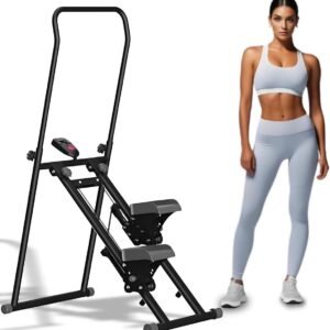 Verticale Klimmer - Stepper Hometrainer - Full-body Workout - Ruimtebesparend Opvouwbaar - 128.5 cm Hoog - Zwart (9101222240647)